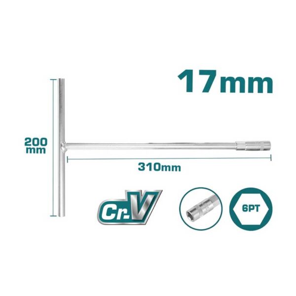 Total Socket Wrench T-Handle 17mm THTSW1706