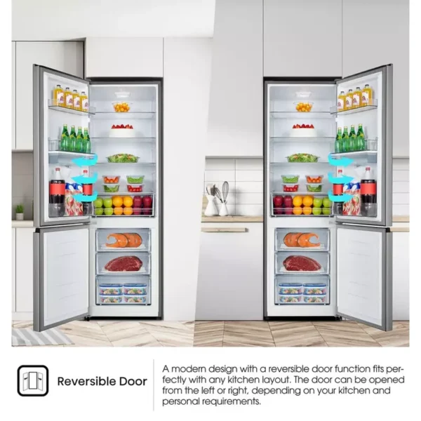 HISENSE FRIDGE, Mirror Coloured Full White, Water Dispenser-Bottom Freezer, 351 Litres H450BDW-WD