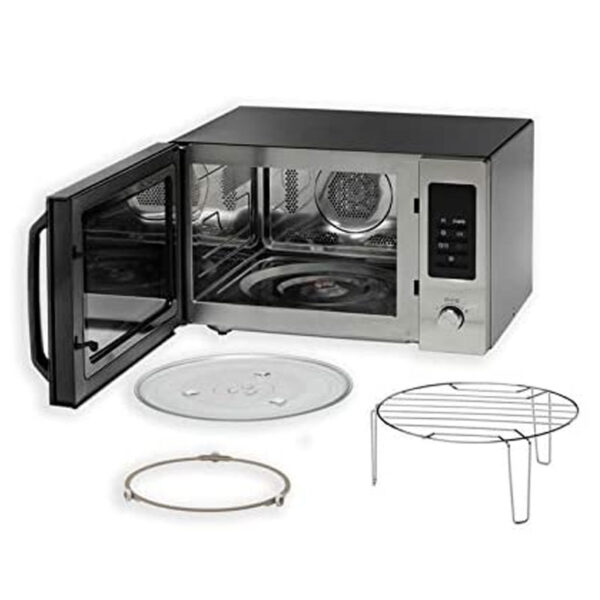 Kenwood 30L Microwave Oven with Grill Digital Display 5 Power Levels Defrost Function Stainless Steel Auto Menu 95 Minutes Timer Clock Function 1000W MWM30.000BK
