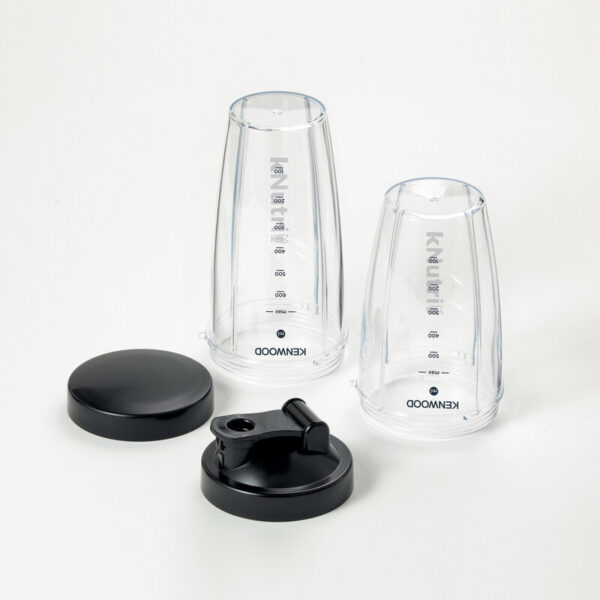Kenwood Personal Blender 600W Smoothie Blender/Smoothie Maker 600W with 2 x 700ml & 600ml Tritan Smoothie2Go Bottle and Lid Ice Crush Function BSP70.180SL