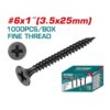 Total Drywall Screw 3.5 x 25mm for Phillips Drive, Installing Gypsum Board on Walls and Ceilings 1000pcs THWDS612