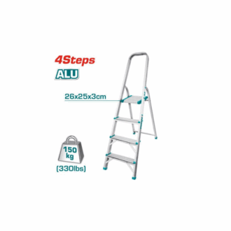 Total Household Ladder with 4 Steps, Aluminium Body THLAD06041