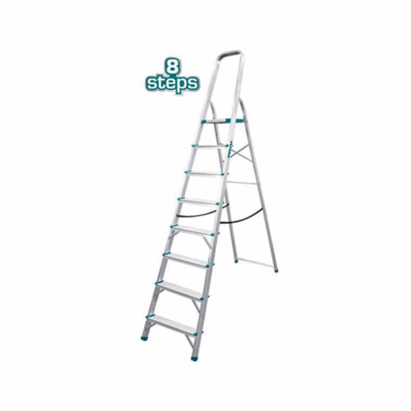 Total Household Ladder with 8 Steps, Aluminium Body THLAD06081