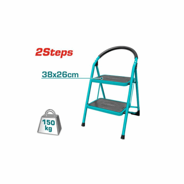 Total Steel Ladder 2 Steps 380x260mm Max Load 150Kg THLAD09021