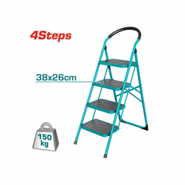 Total Steel Ladder 4 Steps 380x260mm Max Load 150Kg THLAD09041