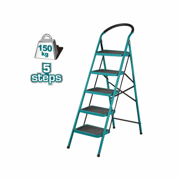 Total Steel Ladder 5 Steps 380x260mm Max Load 150Kg THLAD09051