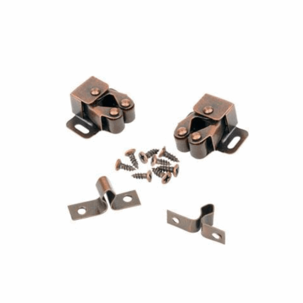 Total Double Roller Catch 1-1/4" with Galvanize Surface, Includes Fasteners, Steel 2pcs TRC2304