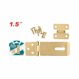 Total Galvanized Steel Hasp and Staple 1.5" 20x1.1mm, Includes 7pcs Fasteners THSS1015