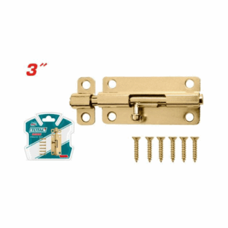 Total Steel Tower Bolt 3" 1.2/φ7.4mm for Horizontal & Vertical Positions, Includes 6pcs Fasteners THTB103