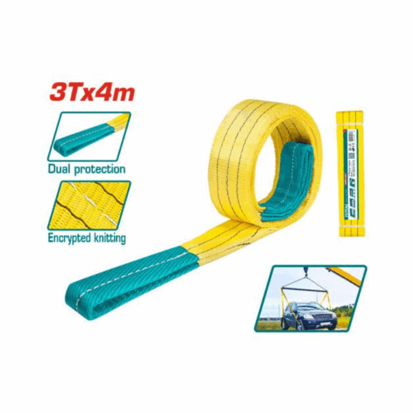 Total Nylon Webbing Sling 3Tx4m, 90mm with No Fixed Wear Points THTWS0304