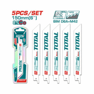 Total Reciprocating Saw Blades for Metal 150mm/6" 18T-HSS-Milled 5pcs Set TRSB922EF