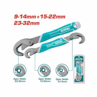 Total Bent Wrench, Double & Single Open End, Chrome Plated TBWS09328