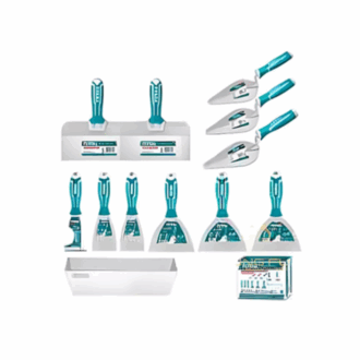 Total 12pcs Trowel & Putty Set, Construction Tools Set, Stainless Steel THKBPS1206