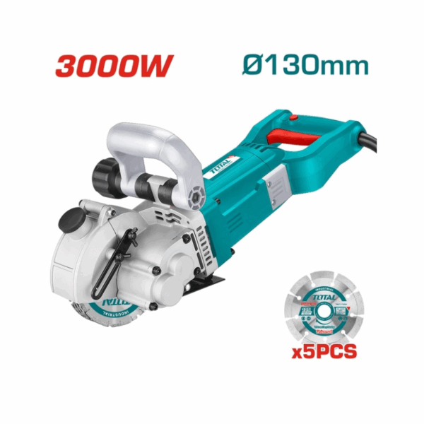 Total Wall Chaser 130mm 3000W with 5pcs Cutting Disc, Water Pump & Pipe TWLC1301