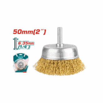 Total WIre Cup Brushes 50mm 2" with Shank 1/4" for Steel, Cast Steel, Soft & Hard Wood TAC33021