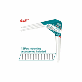 Total Shelf Bracket 2pcs Set 4x5" with 6 Attachment Points, 12 Mounting Screws, White TSB10405