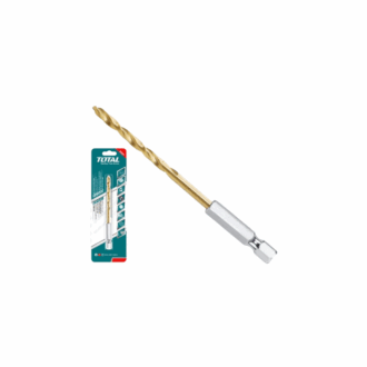 Total HSS Twisted Drill Bit 4mm with Hex Shank, Titanium Finish TAC1140401