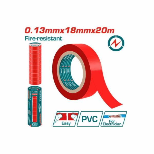 Total PVC Insulating Tape Red 20m THPET1012