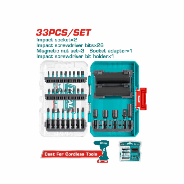 Total Impact Screwdriver Bits & Sockets Set TACSDL63306 (Pack of 33pcs)