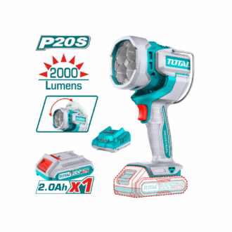 Total Cordless LED Work Lamp 20V with 2.0Ah Lithium-ion Battery & Charger TWLI20881