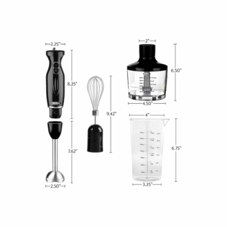 Total 5in1 Cordless Hand Blender Set 100W DC 16V Lithium-ion with 5 Speed Control, LED Display, Steel Blades TJB056K