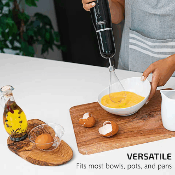 Total 5in1 Cordless Hand Blender Set 100W DC 16V Lithium-ion with 5 Speed Control, LED Display, Steel Blades TJB056K