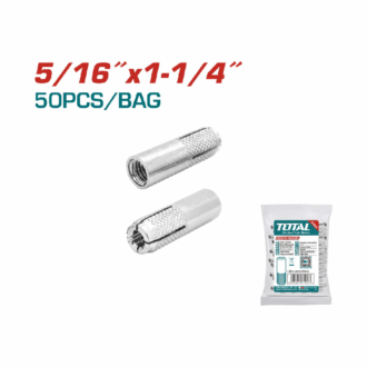 Total Drop-In Anchor Plug 5/16"x1-1/4" Carbon Steel, Zinc Plated Finish THWDA5161141 (Pack of 50pcs)