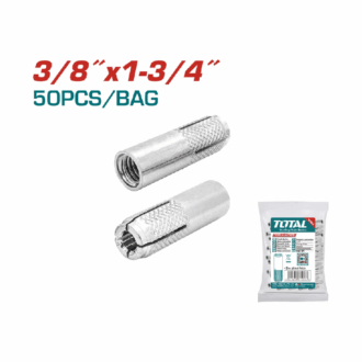 Total Drop-In Anchor Plug 3/8"x1-3/4" Carbon Steel, Zinc Plated Finish THWDA381341 (Pack of 50pcs)