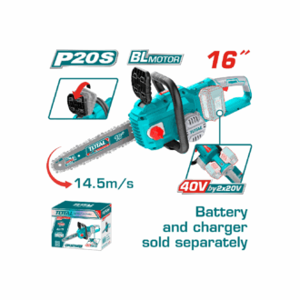 Total Cordless Chain Saw Lithium-ion 40V with 16'' Saw Chain & 16'' Chain Saw Bar TGSLI40168