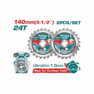 Total Ultra-thin TCT Circular Saw Blade Set 140mm, Wood Cutting TAC2331403 (Pack of 2pcs)