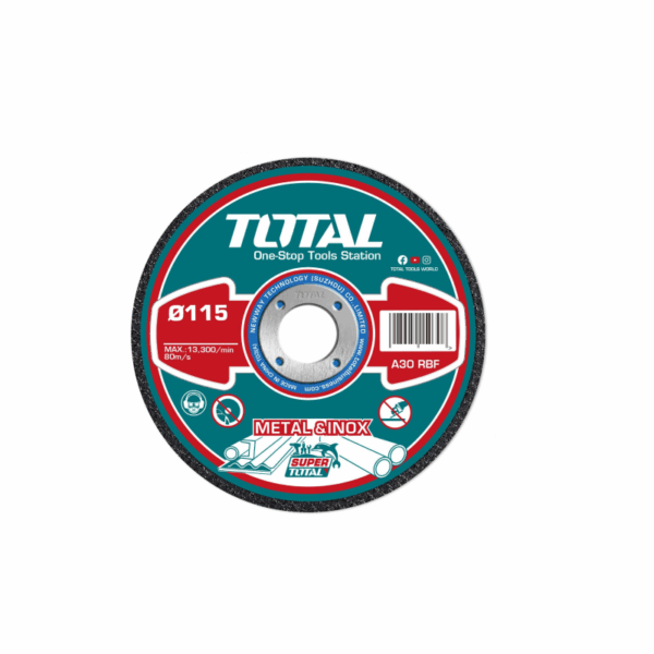 Total Abrasive Metal Cutting Disc Set 115mm for Metal & INOX TAC20111550 (Pack of 50pcs)