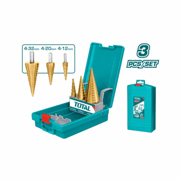 Total Step Drill Bit Set with Saw Drill TACSD2061 (Pack of 6pcs)
