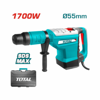 Total Rotary Hammer SDS MAX 1700W with Chisel-locking & Anti-vibration System, Indicators, 1 Extra Carbon Brush TH117556