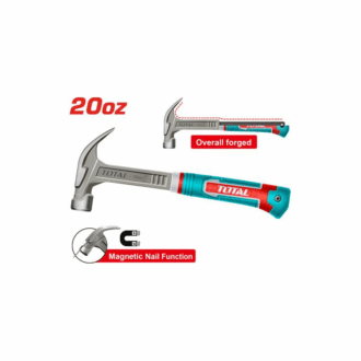 Total Claw Hammer 355mm 20oz/560g with Magnetic Nail Function, Drop-Forged Hammer Head THCH61020L