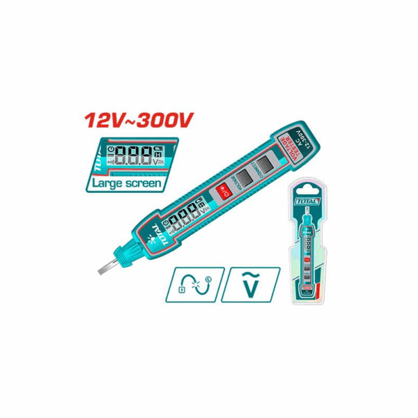 Total Digital Test Pencil AC 12-300V with LCD Display, Sound & Light Alarm, AAA Battery THTS33001