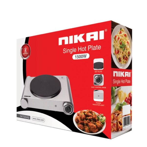 Nikai Electric Hot Plate 1 Plate 1500W Die Cast Iron Hotplates of 188MM Adjustable Thermostat Control NKTOE4N2