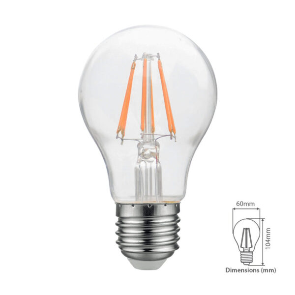Tronic 8 Watts Filament LED Warm White E27 (Screw) Bulb