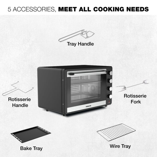 Nikai Oven 75L 2200W Oven Rotisserie Function & 120 Minutes Timer With Stay On Multiple Accessories High-Efficiency Heating Indicator Light - NT75RCZ
