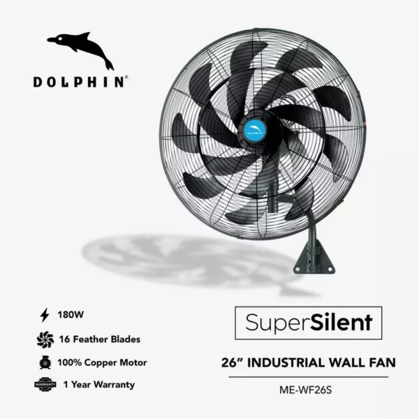 Dolphin Industrial Wall Fan 26" Super Silent ME-WF26S