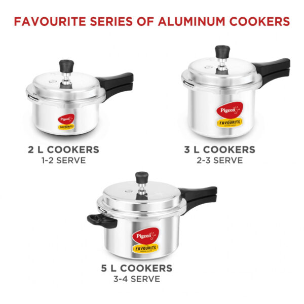 Pigeon Pressure Cooker 10L Deluxe Aluminium Outer Lid Gas Stove Compatible Ergonomically Designed Handle PP10