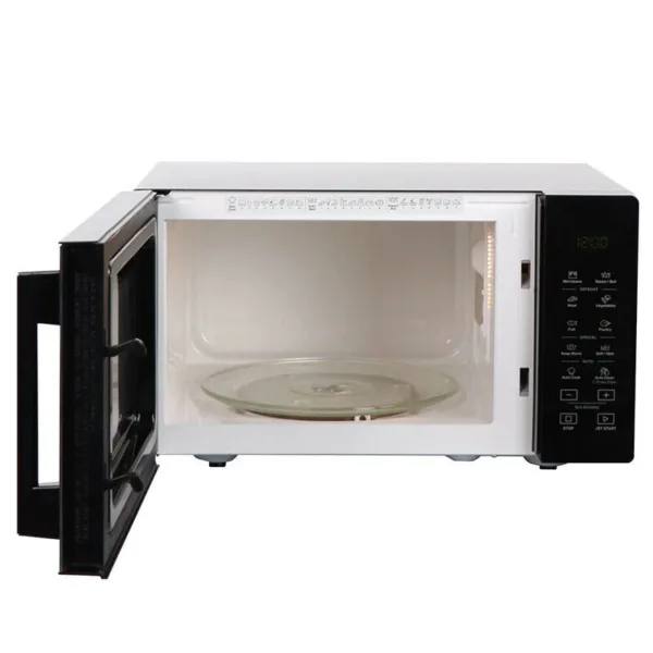 whirlpool Microwave Magic cook Pro Solo 25L LED Digital Microwave With Push Button Door Grill Function 60-Mins Timer 5-Microwave Power Levels & Defrost Function 900W - Black - (MWP-25GE)