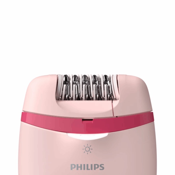 Philips Satinelle Essential Corded Compact Epilator with 7 Accessories, Exfoliation Glove & Carry Pouch, Opti-Light for Legs, Arms & Underarms BRE285