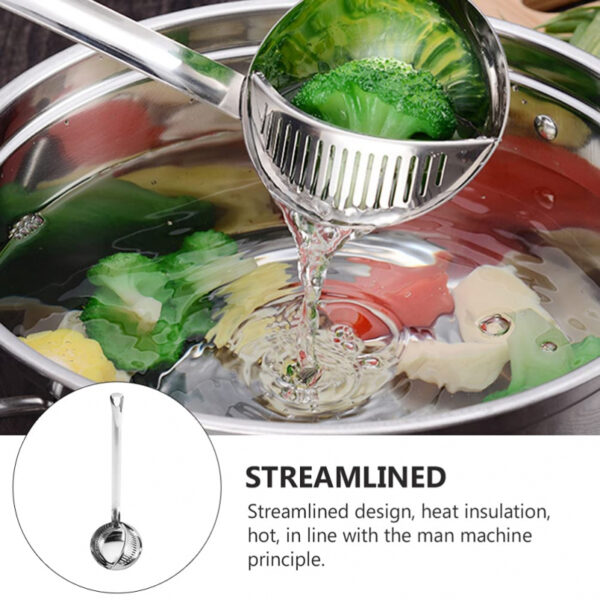 Nadstar Stainless Steel Hot Pot Soup Spoon Strainer Scoops Spoon Slotted Strainer Ladle Gravy Ladle Colander Kitchen D198