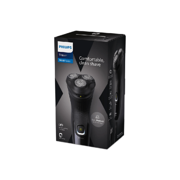 Philips Wet & Dry Electric Shaver 3000X Series with ComfortCut Blades, 3D Floating Heads, Anti-Corrosion Shaving System X3021