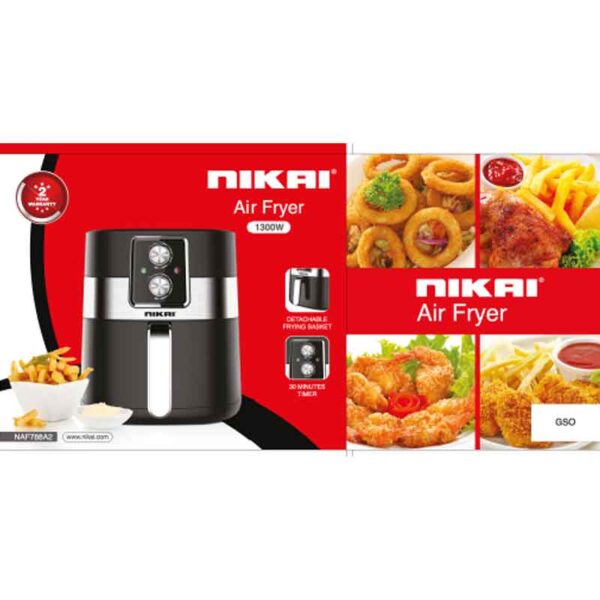 Nikai Air Fryer 3.5L 1300w 30min Timer With Basket Low Oil Cool Touch Temperature Adjustable Low Oil Fryer Healthy Fryer NAF788A-2