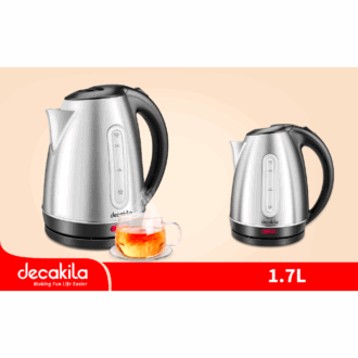 Decakila Kettle 1.7L Electric Jug 2200W Stainless Steel Boil Dry Protection With Working Light Body With Filter Design KEKT004W
