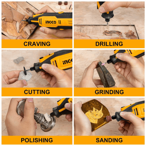 Ingco Mini Grinder 130W with 1pcs Flexible Shaft & 109pcs Accessories MG13328