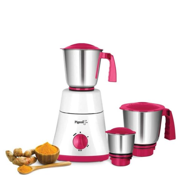 Pigeon Mixer Grinder 550w ABS 10500RPM with 3 Stainless Steel Jars for Dry Grinding & Wet Grinding Classic Pro