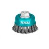 Total Wire Cup Brush with Nut 100mm Twisted Hard Silver TAC32041