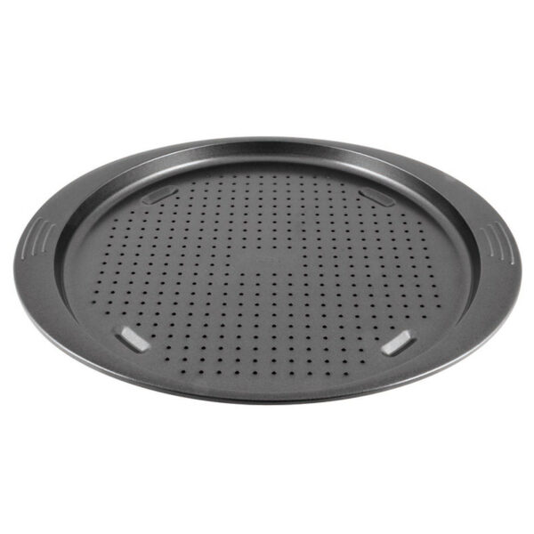 Tefal Easy Grip Pizza Pan Round 34 CM Carbon Steel Easy Handling Large Handles Non-Stick Coating Easy Release Easy Cleaning Dark Grey J1629045